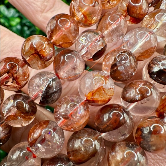 High Quality Natural Fire Quartz 9mm Beaded Bracelet - Picture 6 of 9